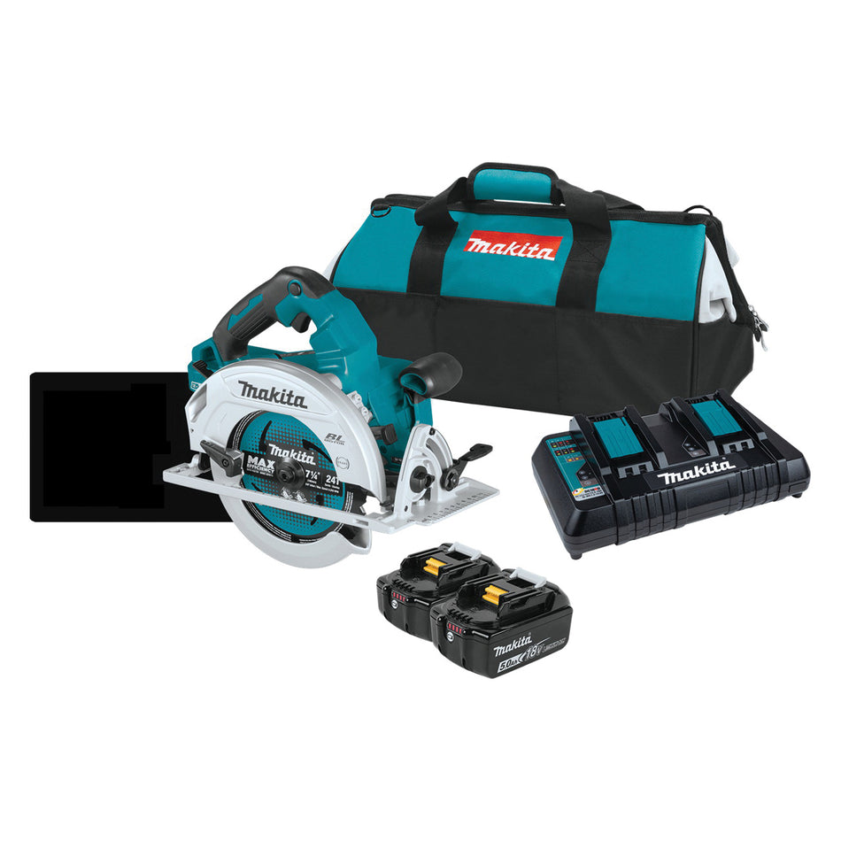 Makita® 18V LXT® XSH06PT Circular Saw Kit, Tool/Kit: Kit, 7-1/4 in Dia Blade, 18 V, Lithium-Ion Battery, 5 Ah