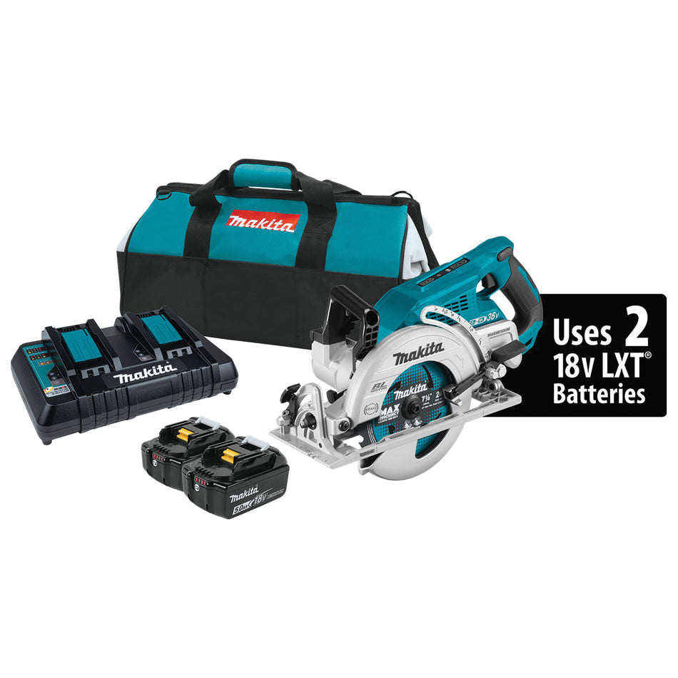 Makita® 18V LXT® XSR01PT Circular Saw Kit, Tool/Kit: Kit, 7-1/4 in Dia Blade, 2-9/16 in, 1-1/2 in, 1-3/4 in D Cutting