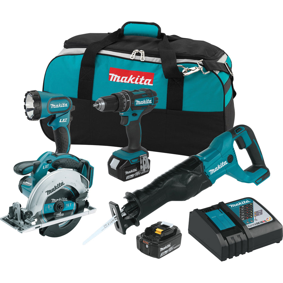 Makita® XT442 Cordless Combo Kit, 18 V, 4 -Tool