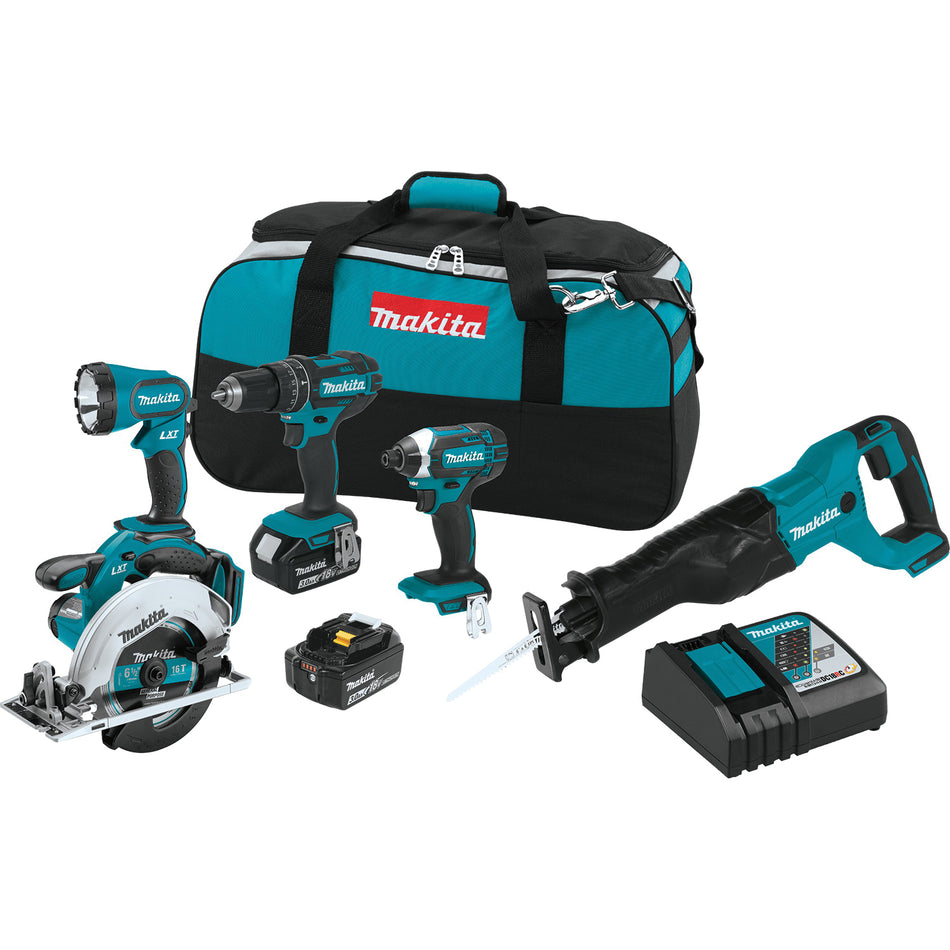 Makita® XT505 Cordless Combo Kit, 18 V, 5-Tool, 2-Battery