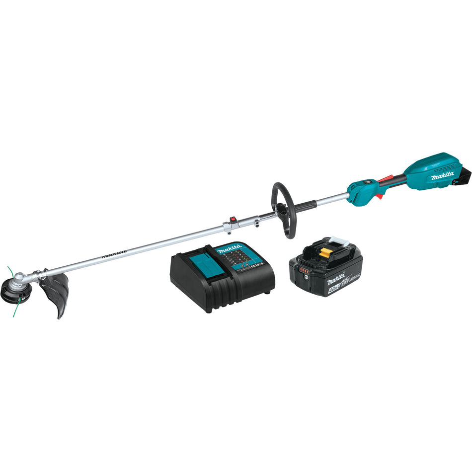 Makita® XUX02SM1X3 Cordless Couple Shaft Power Head Kit With 13 in String Trimmer and Blower Attachments