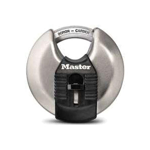 Master Lock® M40XKADCCSEN Magnum Keyed Padlock With Bumper Boron Shackle, Stainless Steel