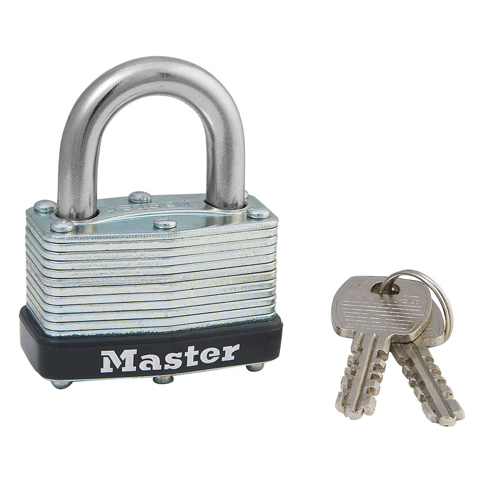 Master Lock® 500D Keyed Different Padlock, 9/32 in Dia Shackle, Warded Locking Mechanism, Steel