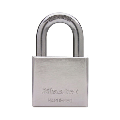 Master Lock® 532DPFSEN Padlock, 3/8 in Dia Shackle, Dual Ball Bearing Locking Mechanism, Steel, Chrome-Plated, Silver