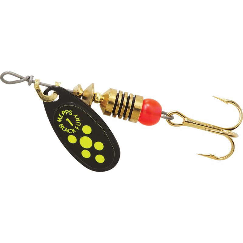 Mepps® Black Fury® BF1 CH Fishing Lure With Plain Treble Hook, Panfish, Bass, Spinners, Trout and Salmon, #1 Hook