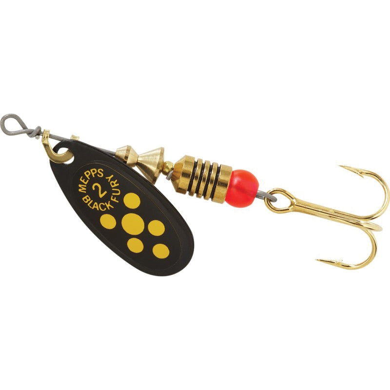 Mepps® Black Fury® BF2 Y Fishing Lure With Plain Treble Hook, Panfish, Bass, Spinners, Trout and Salmon, #2 Hook