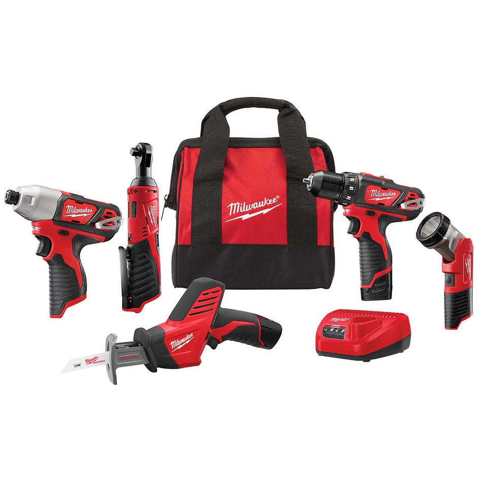 Milwaukee® M12™ 2498-25 Combo Kit, 12 V, 5 -Tool