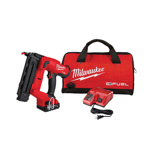 Milwaukee® M18 FUEL™ 2746-21CT Brad Nailer Kit, Tool/Kit: Kit, 110 Nail, 5/8 to 2-1/8 in L Nail, 18 VDC, 11.9 in OAL