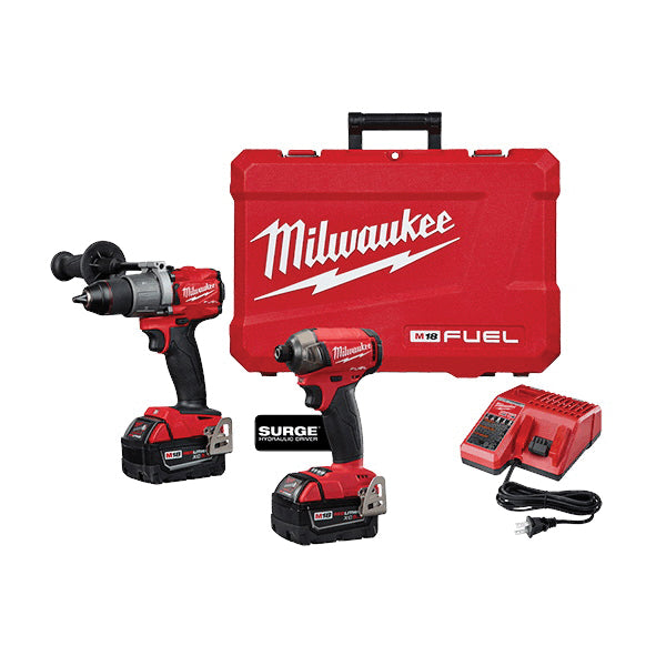 Milwaukee® M18 FUEL™ 2999-22 Brushless Impact and Hammer Drill Combo Kit, 18 V, 2 -Tool, 2 -Battery