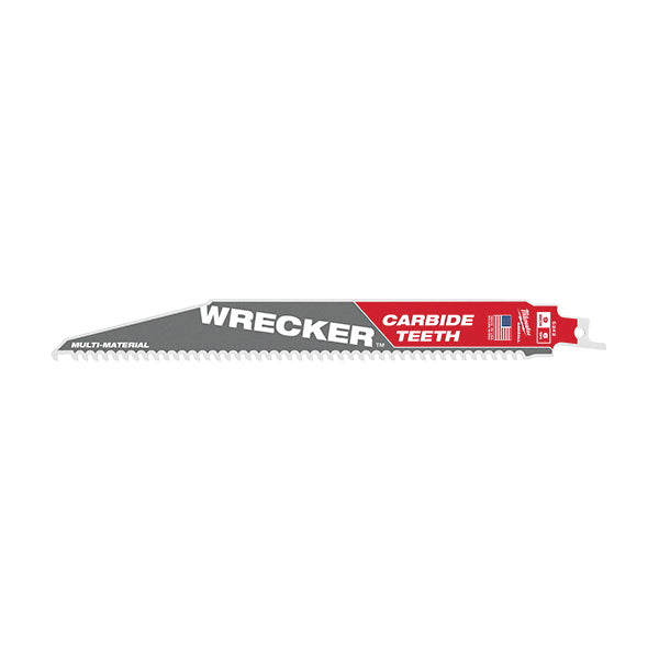 Milwaukee® WRECKER™ Sawzall® 48-00-5242 Blade, 9 in L, 6 TPI, Carbide Blade, Cut Materials: Wood