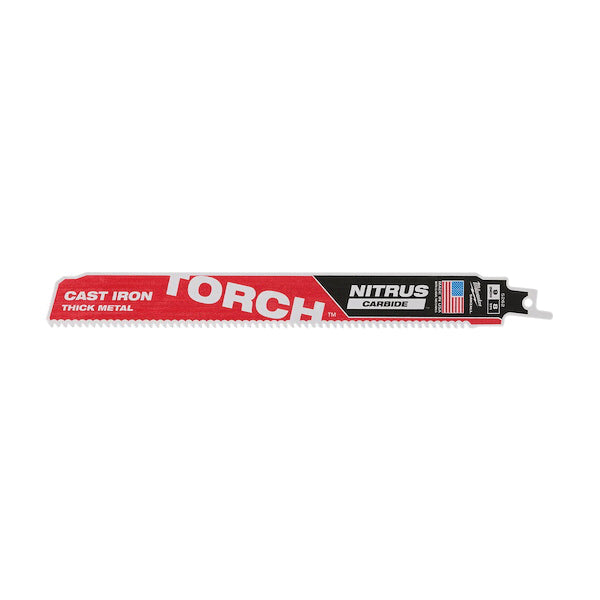 Milwaukee® The Torch™ 48-00-5262 Saw Blade, 9 in L, 1 in W, 7 TPI, Nitrus Carbide Cutting Edge, Cast Iron Blade