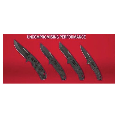 Milwaukee® HARDLINE™ 48-22-1998 Pocket Knife, 1 -Blade, Serrated Tanto Blade, 3 in L Blade, Steel Blade, 6.9 in OAL