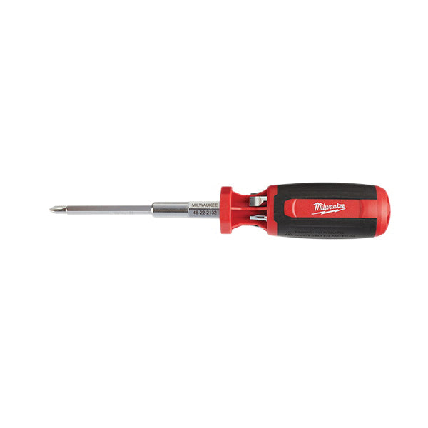 Milwaukee® 48-22-2132 9-In-1 Multi-Bit Screwdriver, #1, #2, 1/4 in, 3/16 in, 4 in, 6 in, SQ1, SQ2 Point, 9 in OAL