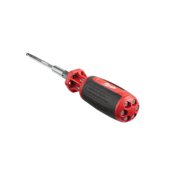 Milwaukee® 48-22-2132 9-In-1 Multi-Bit Screwdriver, #1, #2, 1/4 in, 3/16 in, 4 in, 6 in, SQ1, SQ2 Point, 9 in OAL