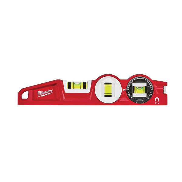 Milwaukee® 48-22-5210 Torpedo Level, 10 in L, 3 -Vial, Die Cast Aluminum Housing, Magnetic