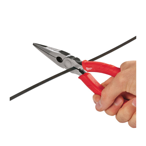 Milwaukee® 48-22-6101 Long-Nose Plier, 8 in OAL, 3/8 in Cutting Capacity, 2.67 in Jaw Opening, 29/64 in W Jaw