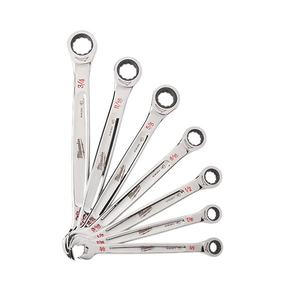 Milwaukee® 48-22-9406 Ratcheting Combination Wrench Set, System of Measurement: SAE, 7 -Piece