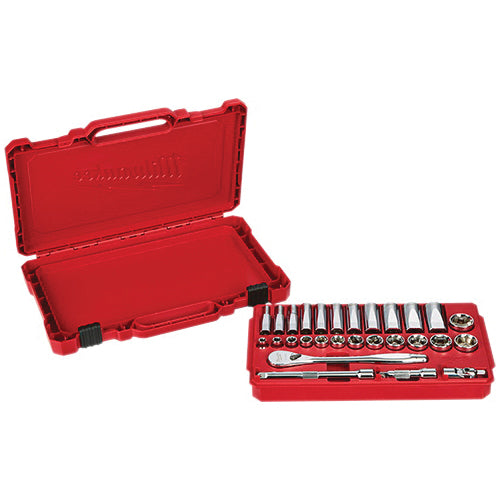 Milwaukee® 48-22-9408 Ratchet and Socket Set, 3/8 in Drive, System of Measurement: Imperial, 28 -Piece