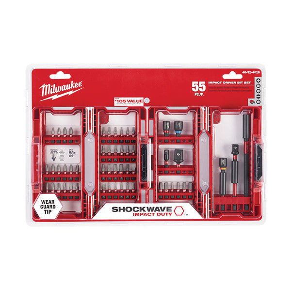 Milwaukee® SHOCKWAVE™ 48-32-4028 Impact-Duty Drill and Driver Bit Set, 55 -Piece