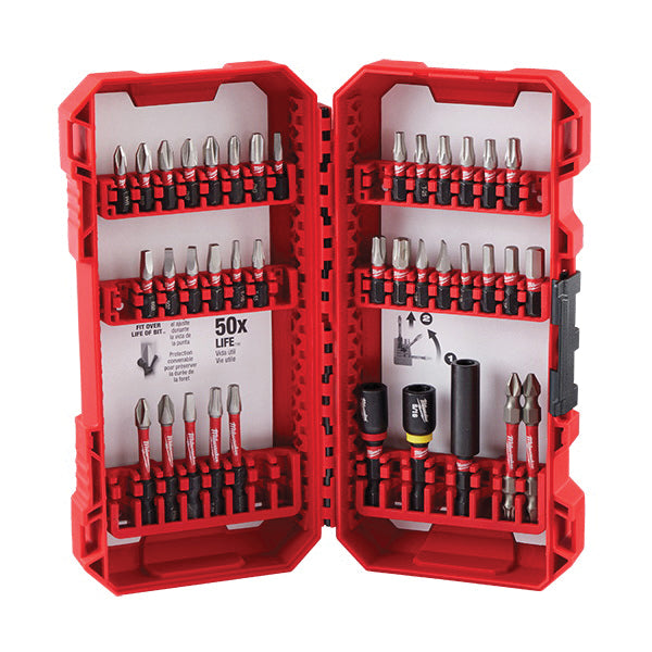 Milwaukee® SHOCKWAVE™ Impact Duty™ 48-32-4089 Driver Bit Set, Double Ended Bit, Phillips®, Slotted, Square, Torx® Point