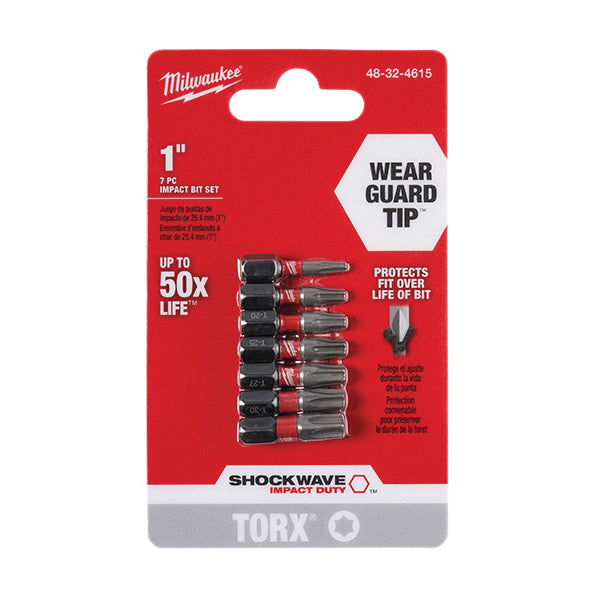 Milwaukee® SHOCKWAVE™ 48-32-4615 Impact Insert Bit Set, Torx® Point, 7 -Piece