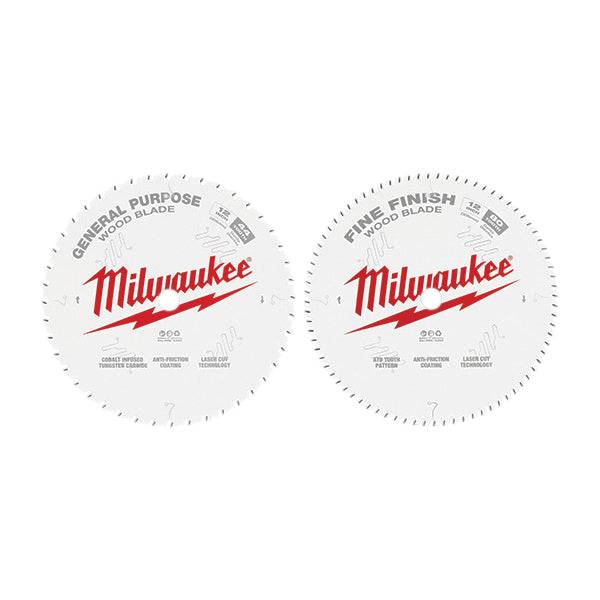 Milwaukee® 48-40-1232 Circular Saw Blade, 12 in Dia, ATB Teeth, 44, 80 -Teeth, 12 deg, 15 deg Hook, 1 in Arbor