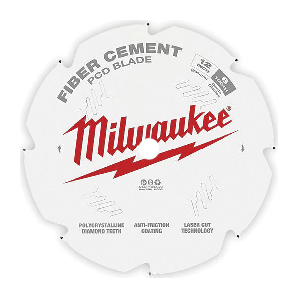 Milwaukee® 48-40-7020 Circular Saw Blade, 12 in Dia, 0.079 in W Cut, FTG, Thin Kerf Teeth, 8 -Teeth, 10 deg Hook