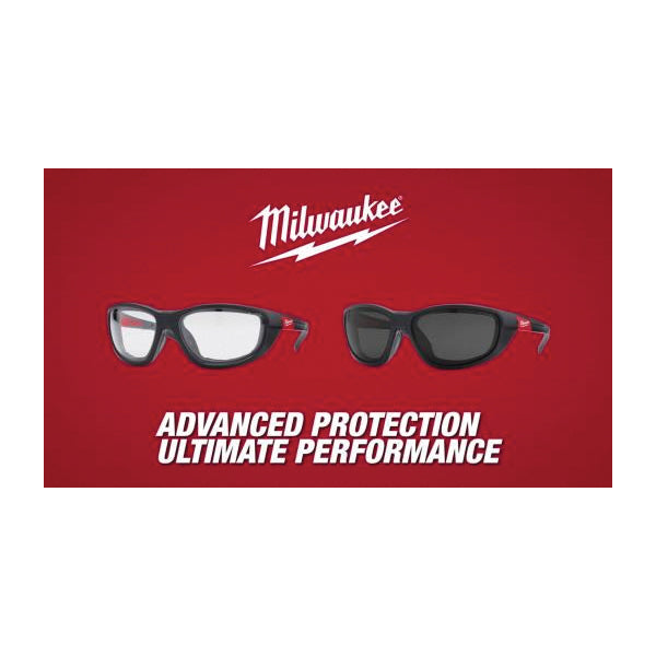 Milwaukee® 48-73-2040 Safety Glasses, Unisex, M, Clear Lens, Anti-Fog, Anti-Scratch Lens, Black Frame, Straight Temple