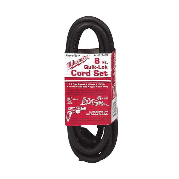 Milwaukee® QUIK-LOK™ 48-76-4008 Power Tool Cord, 8 ft L Cord