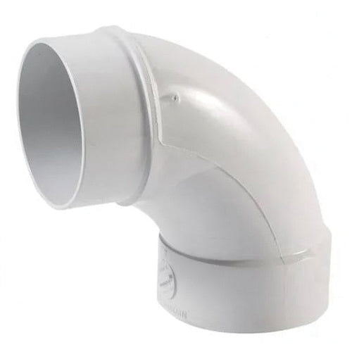 NDS® 41P0ST 90 deg Long-Turn Street Elbow, 4 in Spigot x 4 in Hub, PVC, White