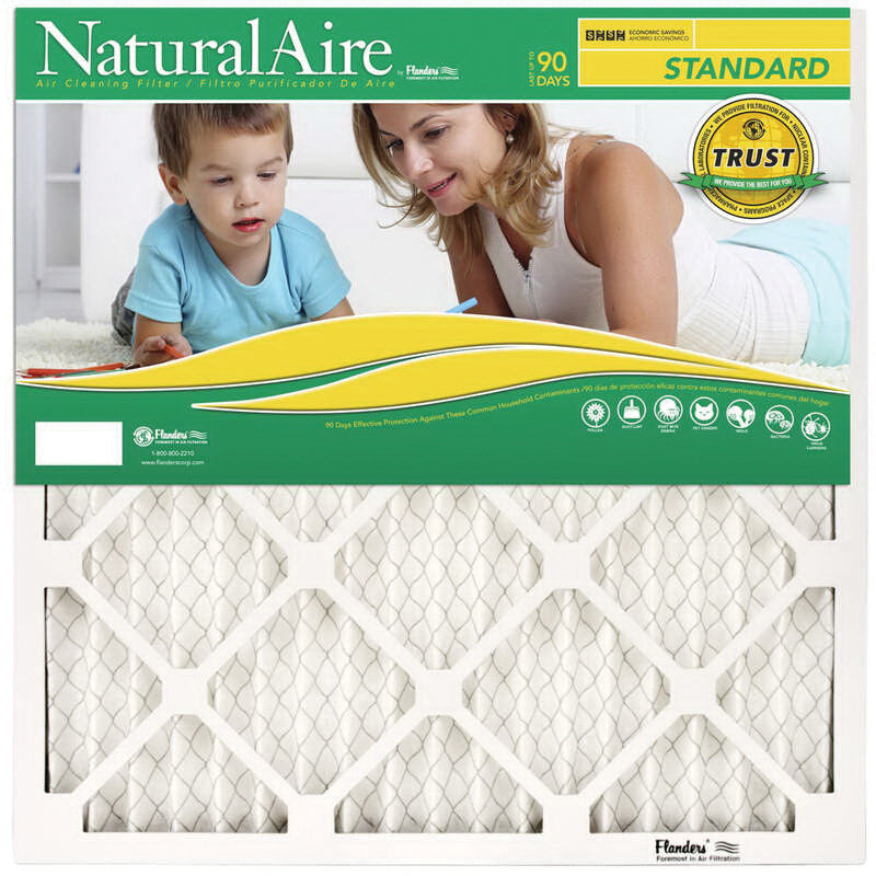 NaturalAire 84858.011420 Standard Air Filter, Pleated Filter, 14 in W, 20 in H, 1 in D, 8 MERV