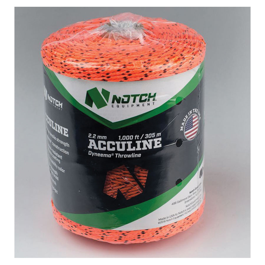 Notch® Acculine NTL22-1000 Throwline, Dyneema®, Black/Orange