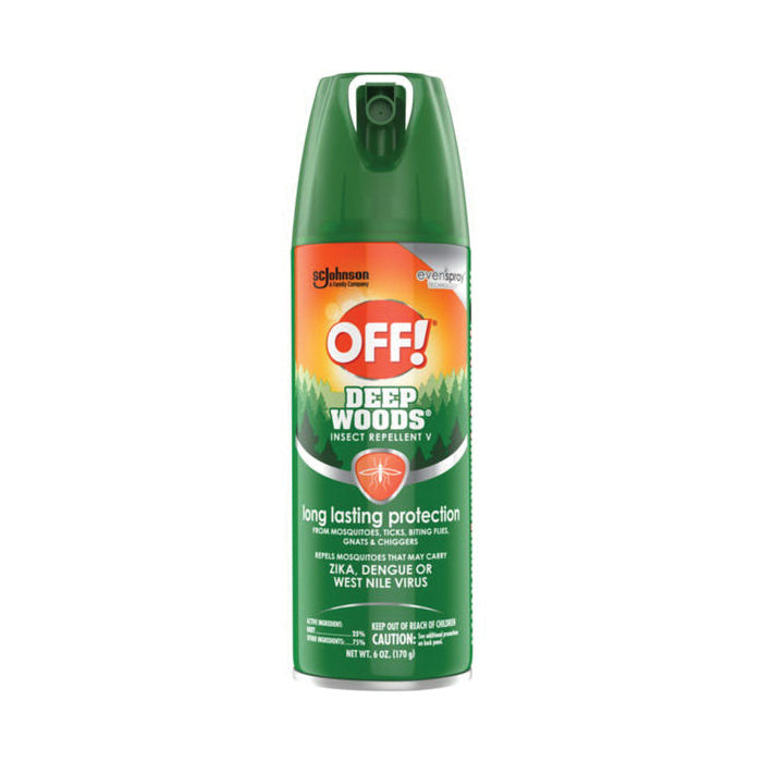 OFF!® DEEP WOODS® 1842 Insect Repellent V, Aerosol/Compressed Gas, Alcohol, Spray Application, 6 oz Can