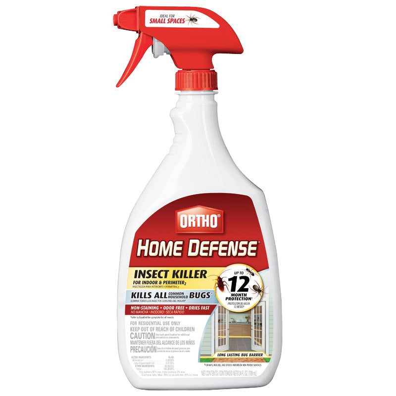 ORTHO® HOME DEFENSE® 0221310 Insect Killer, Liquid, Indoor/Outdoor, Sprayer Application, 24 fl-oz, Bottle