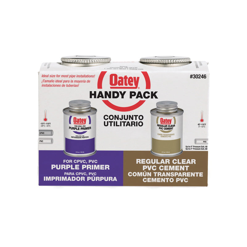 Oatey® 30246 All-Purpose Cement and Primer, 4 oz, Pack, Liquid, Clear/Purple