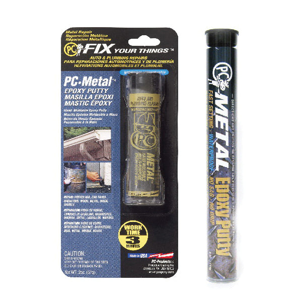 PC® PC-Metal™ Series 025550 Putty Epoxy Stick, Solid, Gray, Mercaptan, 60 min Curing, 2 oz