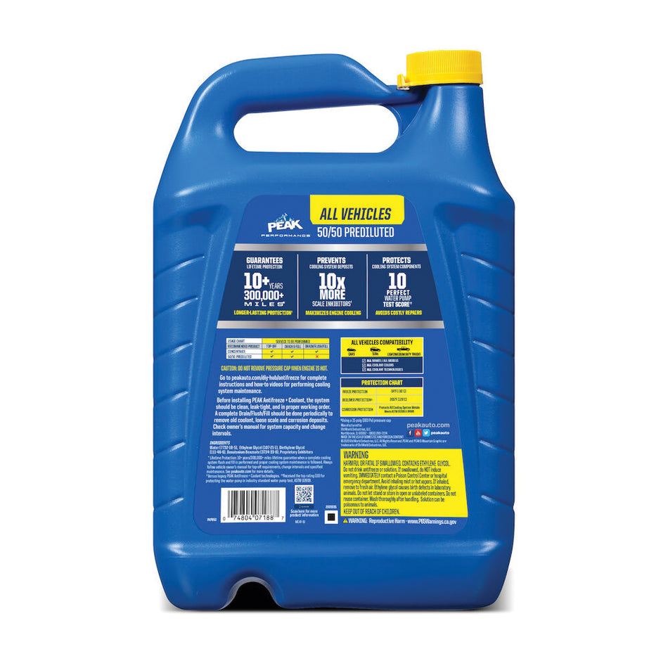 PEAK® PKPB53 Anti-Freeze and Coolant, 1 gal, Bottle, Yellow