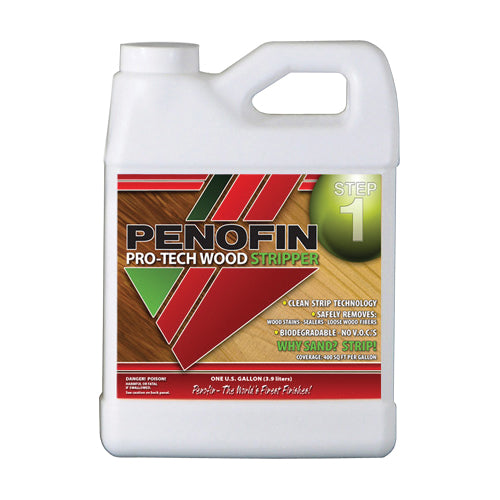 PENOFIN® Pro-Tech Stripper FTECCGA Wood Cleaner, 1 gal, Liquid, Acrylic Water Base, 300 to 400 sq-ft Coverage Area