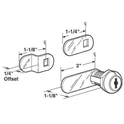 PRIME-LINE® Defender Security U 9945 Defender Security Drawer and Cabinet Lock, Keyed Locking, Y11 Yale Keyway, Steel