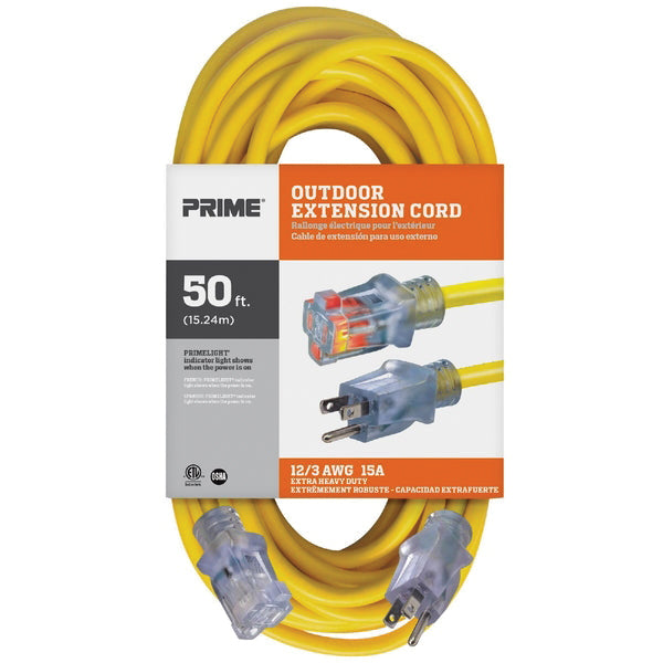 PRIME® EC511830 Outdoor Extension Cord With Primelight® Power Indicator Light, 125 V, 3 -Conductor, SJTW Conductor