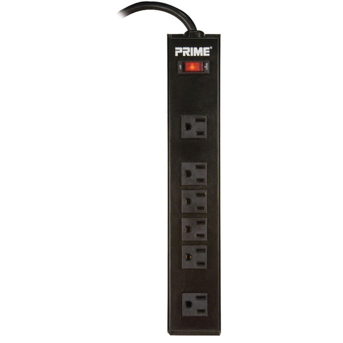 PRIME® PB801120 Heavy-Duty Power Strip, 125 V, 15 A, 6 -Outlet, 10 ft L Cord