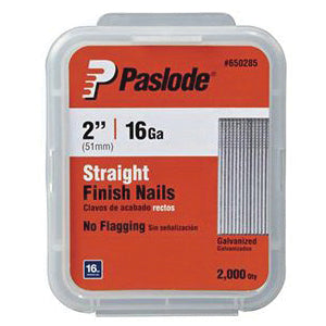 Paslode® 650285 Straight Trim Nail, 2 in L, 16 ga Gauge, Galvanized