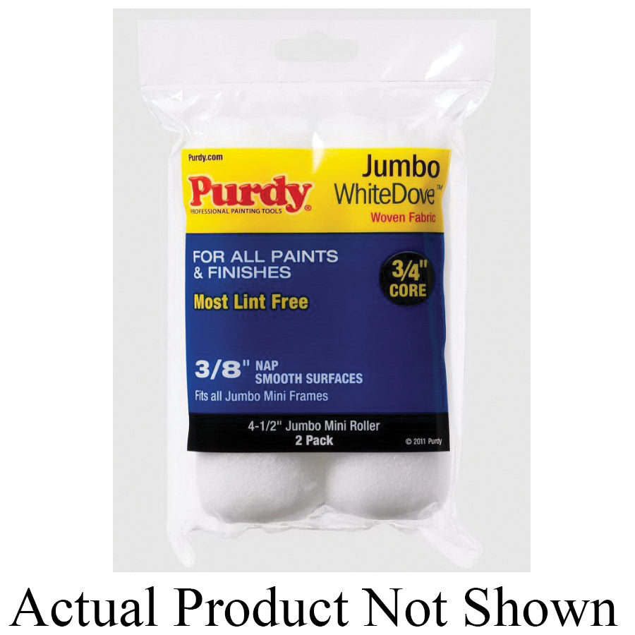 Purdy® WhiteDove™ 140624010 Jumbo Mini Roller Cover, 4-1/2 in L, 1/4 in Thick Nap, Premium Woven Fabric Cover