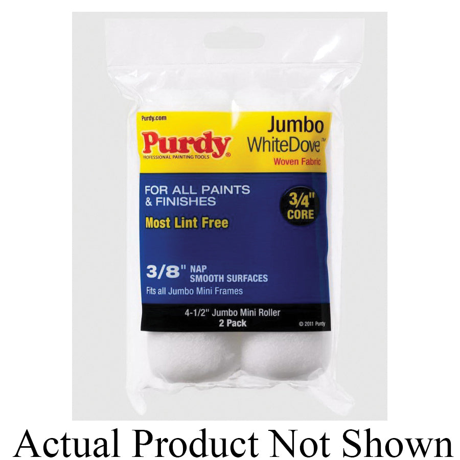 Purdy® WhiteDove™ 14G624013 Jumbo Mini Roller Cover, 4-1/2 in L, 1/2 in Thick Nap, Premium Woven Fabric Cover