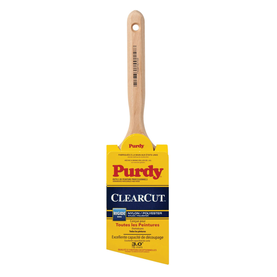 Purdy® Clearcut® Glide™ 144152125 Trim Brush, 2-1/2 in W Brush, Stiff Bristle, Polyester Bristle, Hardwood Handle