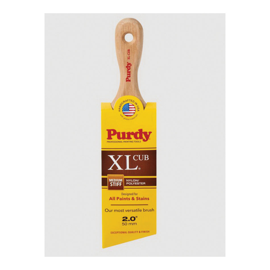 Purdy® XL® Cub™ 144153320 Paint Brush, 2 in W Brush, Medium Bristle, Nylon/Polyester Bristle, Hardwood Handle