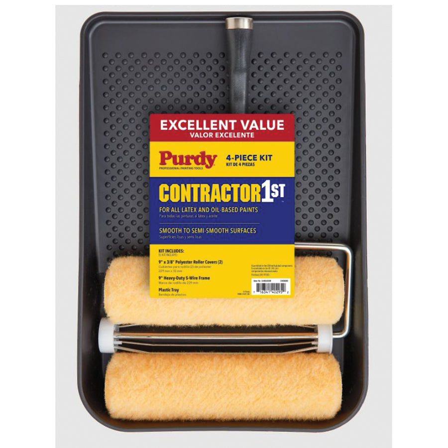 Purdy® Contractor 1st™ 144810200 Painting Kit, Semi-Smooth, Smooth Surface, 9 in OAL