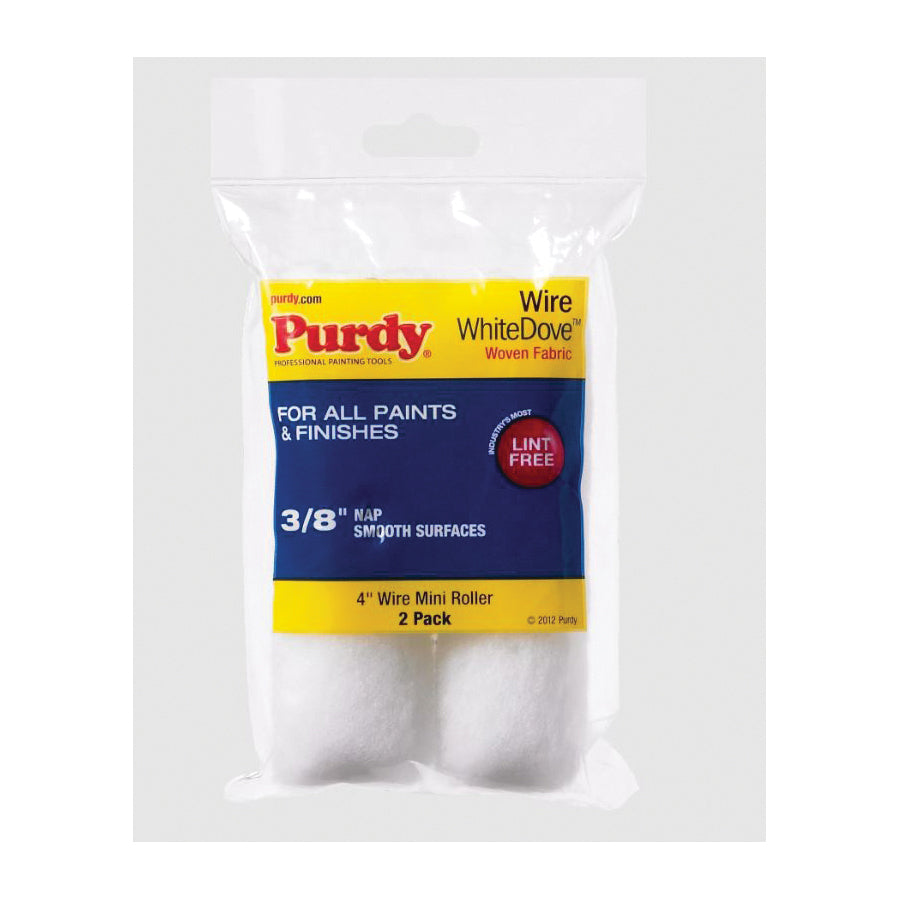 Purdy® WhiteDove™ 14G605062 Wire Mini Roller, 6-1/2 in L, 3/8 in Thick Nap, Semi-Smooth, Smooth, Very Smooth Surface