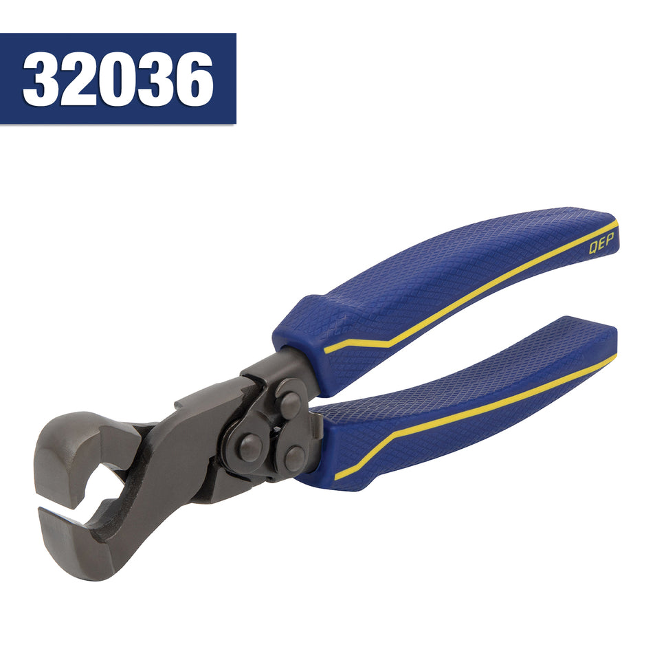 QEP 32036 Compound Tile Nipper, 1/8 to 1/4 in Cutting Capacity, Curved, Co-Molded, Non-Slip Handle