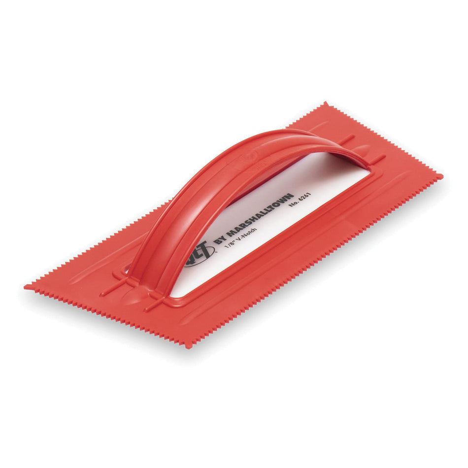 QLT® 6261 Trowel, 4-1/4 in W Blade, 9-1/2 in L Blade, V Notch, 1/8 x 1/8 in Notch, Plastic Blade